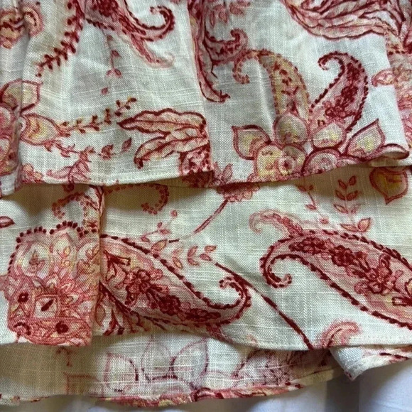 Express floral print linen blend tiered skirt size 6 NWT - Picture 3 of 7